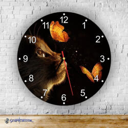 Time4Gift Cica és pillangók kör alakú falióra