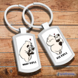 Time4Gift Kis kifli, Nagy kifli páros fém kulcstartó (2db)