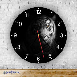 Time4Gift Fehér Tigris kör alakú falióra