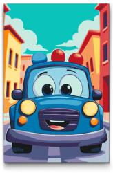  Festés számok szerint - Gyerek rendőrautó Méret: 20x30cm, Keretezés: Kartonlemezen