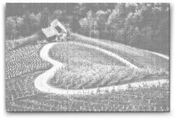  PontPöttyöző - Szőlőskert az út mellett szív alakban, Maribor - Szlovénia Méret: 40x60cm, Keretezés: Műanyagtáblával, Szín: Kék