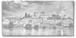  PontPöttyöző - Kilátás Ptuj városára - Szlovénia Méret: 40x80cm, Keretezés: Műanyagtáblával, Szín: Kék