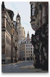  Festés számok szerint - Utcácska Drezdában - Németország Méret: 40x60cm, Keretezés: Keret nélkül (csak a vászon)