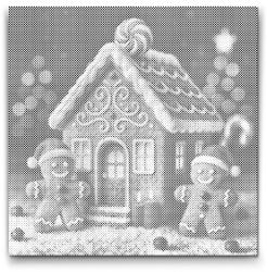  PontPöttyöző - Mézeskalács házikó Méret: 50x50cm, Keretezés: Műanyagtáblával, Szín: Fekete