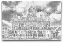  PontPöttyöző - Delft városháza - Hollandia Méret: 40x60cm, Keretezés: Műanyagtáblával, Szín: Piros