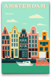  Festés számok szerint - Poszter Amszterdam Méret: 40x60cm, Keretezés: Keret nélkül (csak a vászon)