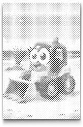  PontPöttyöző - Mini kotrógép gyerekeknek Méret: 40x60cm, Keretezés: Keret nélkül (csak a vászon), Szín: Kék