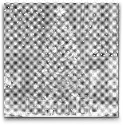  PontPöttyöző - Karácsonyfa ajándékokkal Méret: 50x50cm, Keretezés: Kartonlemezen, Szín: Kék