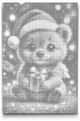  PontPöttyöző - Karácsonyi mackó Méret: 40x60cm, Keretezés: Keret nélkül (csak a vászon), Szín: Kék