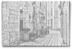  PontPöttyöző - Kilátás az utcára - Horvátország Méret: 40x60cm, Keretezés: Műanyagtáblával, Szín: Piros