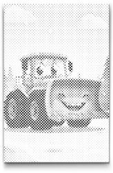  PontPöttyöző - Gyerek buldózer Méret: 20x30cm, Keretezés: Kartonlemezen, Szín: Zöld