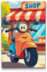  Festés számok szerint - Gyerek robogó Méret: 40x60cm, Keretezés: Kartonlemezen