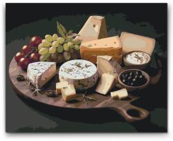  Festés számok szerint - Különböző sajtok Méret: 30x40cm, Keretezés: Műanyagtáblával