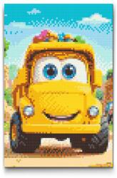  Gyémántszemes kirakó - Gyerek kukásautó Méret: 20x30cm, Keretezés: Keret nélkül (csak a vászon), Gyémántok: Kerek