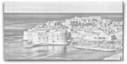  PontPöttyöző - Kilátás Dubrovnikra - Horvátország Méret: 40x80cm, Keretezés: Műanyagtáblával, Szín: Piros
