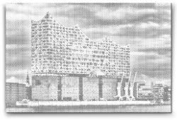  PontPöttyöző - Elbai Filharmónia, Hamburg - Németország Méret: 40x60cm, Keretezés: Műanyagtáblával, Szín: Kék