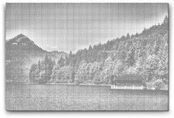  PontPöttyöző - Házikó a Walchensee tónál - Németország Méret: 40x60cm, Keretezés: Műanyagtáblával, Szín: Zöld