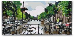  Festés számok szerint - Kilátás a hídból, Amsterdam - Hollandia Méret: 40x80cm, Keretezés: Keret nélkül (csak a vászon)
