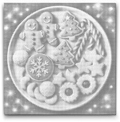  PontPöttyöző - Egy tányér tele süteménnyel Méret: 50x50cm, Keretezés: Keret nélkül (csak a vászon), Szín: Fekete