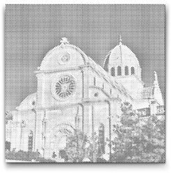  PontPöttyöző - Szent Jakab-katedrális, Sibenik - Horvátország Méret: 50x50cm, Keretezés: Műanyagtáblával, Szín: Fekete