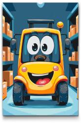  Festés számok szerint - Gyerek kocsi Méret: 40x60cm, Keretezés: Kartonlemezen