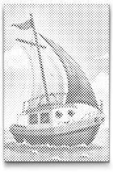  PontPöttyöző - Hajó gyerekeknek Méret: 20x30cm, Keretezés: Műanyagtáblával, Szín: Fekete