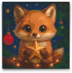  Festés számok szerint - Karácsonyi róka Méret: 50x50cm, Keretezés: Műanyagtáblával