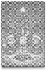  PontPöttyöző - Állatkák karácsonyra Méret: 40x60cm, Keretezés: Keret nélkül (csak a vászon), Szín: Fekete