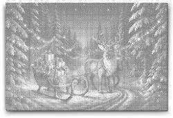  PontPöttyöző - Mikulás szánja Méret: 40x60cm, Keretezés: Kartonlemezen, Szín: Piros