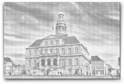  PontPöttyöző - Maastricht városháza - Hollandia Méret: 40x60cm, Keretezés: Keret nélkül (csak a vászon), Szín: Zöld