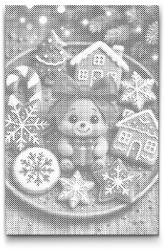  PontPöttyöző - Aranyos mézeskalácsok Méret: 40x60cm, Keretezés: Kartonlemezen, Szín: Piros