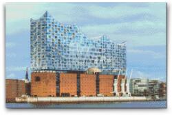  Gyémántszemes kirakó - Elbai Filharmónia, Hamburg - Németország Méret: 40x60cm, Keretezés: Keret nélkül (csak a vászon), Gyémántok: Négyzet alakú