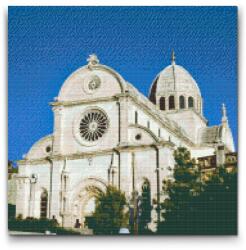  Gyémántszemes kirakó - Szent Jakab-katedrális, Sibenik - Horvátország Méret: 50x50cm, Keretezés: Kartonlemezen, Gyémántok: Négyzet alakú
