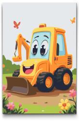  Festés számok szerint - Gyerek markoló Méret: 20x30cm, Keretezés: Kartonlemezen