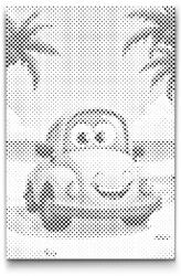 PontPöttyöző - Sárga autó a strandon Méret: 20x30cm, Keretezés: Keret nélkül (csak a vászon), Szín: Kék