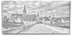  PontPöttyöző - Kilátás Regensburgra - Németország Méret: 40x80cm, Keretezés: Műanyagtáblával, Szín: Piros