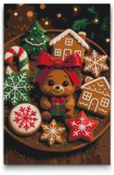  Festés számok szerint - Aranyos mézeskalácsok Méret: 40x60cm, Keretezés: Műanyagtáblával