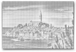  PontPöttyöző - Rovinj város - Horvátország Méret: 40x60cm, Keretezés: Kartonlemezen, Szín: Kék