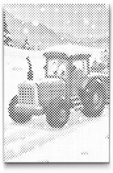  PontPöttyöző - Gyerek traktor télen Méret: 40x60cm, Keretezés: Keret nélkül (csak a vászon), Szín: Piros