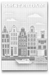  PontPöttyöző - Poszter Amszterdam Méret: 40x60cm, Keretezés: Keret nélkül (csak a vászon), Szín: Kék