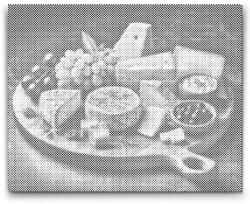  PontPöttyöző - Különböző sajtok Méret: 40x50cm, Keretezés: Kartonlemezen, Szín: Fekete