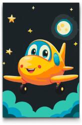  Festés számok szerint - Repülőgép gyerekeknek Méret: 20x30cm, Keretezés: Keret nélkül (csak a vászon)