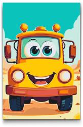  Festés számok szerint - Gyerek teherautó Méret: 20x30cm, Keretezés: Kartonlemezen