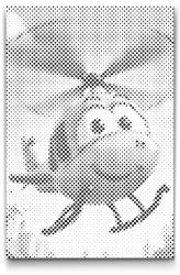  PontPöttyöző - Gyerek helikopter Méret: 20x30cm, Keretezés: Kartonlemezen, Szín: Fekete