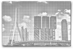  PontPöttyöző - Erasmusbrug, Rotterdam - Hollandia Méret: 40x60cm, Keretezés: Keret nélkül (csak a vászon), Szín: Zöld