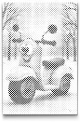  PontPöttyöző - Gyerek motor Méret: 40x60cm, Keretezés: Kartonlemezen, Szín: Fekete