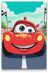  Festés számok szerint - Piros autó gyerekeknek Méret: 20x30cm, Keretezés: Kartonlemezen