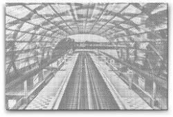  PontPöttyöző - Hamburg pályaudvar - Németország Méret: 40x60cm, Keretezés: Kartonlemezen, Szín: Kék