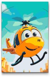  Festés számok szerint - Gyerek helikopter Méret: 40x60cm, Keretezés: Kartonlemezen