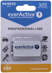 everActive Baterie Reincarcabila Ni-MH 6F22 9V 320 mAh Professional Line (EVHRL22-320) Baterie reincarcabila
